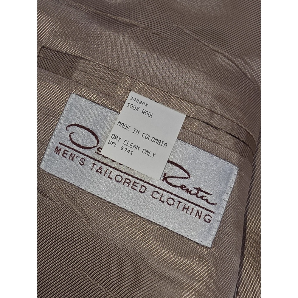 Oscar De La Renta Blazer Jacket Brown Tweed 100% Wool Men's 42L - Picture 6 of 16